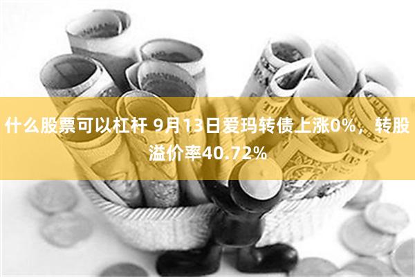 什么股票可以杠杆 9月13日爱玛转债上涨0%，转股溢价率40.72%