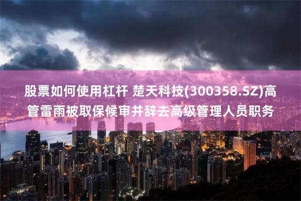 股票如何使用杠杆 楚天科技(300358.SZ)高管雷雨被取保候审并辞去高级管理人员职务