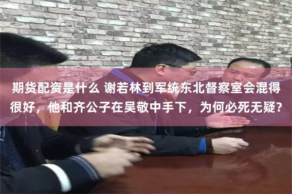 期货配资是什么 谢若林到军统东北督察室会混得很好，他和齐公子在吴敬中手下，为何必死无疑？