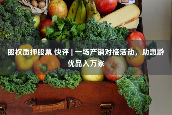股权质押股票 快评 | 一场产销对接活动，助惠黔优品入万家