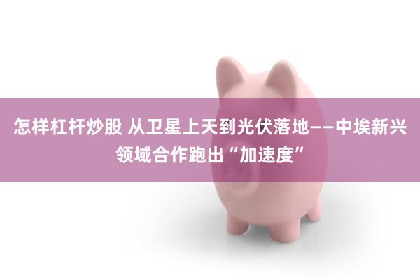 怎样杠杆炒股 从卫星上天到光伏落地——中埃新兴领域合作跑出“加速度”