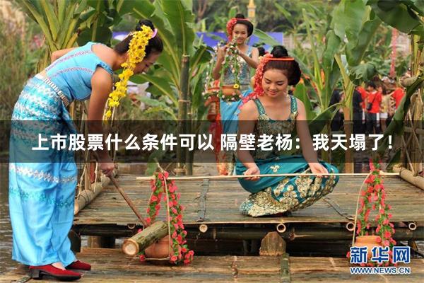 上市股票什么条件可以 隔壁老杨：我天塌了！