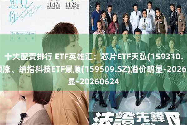 十大配资排行 ETF英雄汇：芯片ETF天弘(159310.SZ)领涨、纳指科技ETF景顺(159509.SZ)溢价明显-20260624
