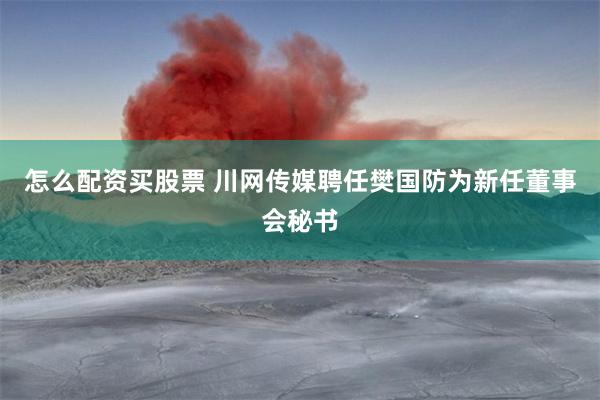 怎么配资买股票 川网传媒聘任樊国防为新任董事会秘书