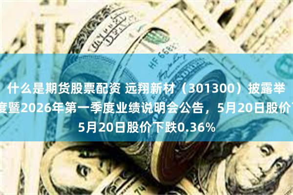 什么是期货股票配资 远翔新材（301300）披露举行2025年度暨2026年第一季度业绩说明会公告，5月20日股价下跌0.36%