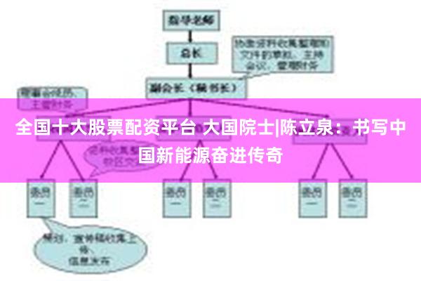 全国十大股票配资平台 大国院士|陈立泉：书写中国新能源奋进传奇
