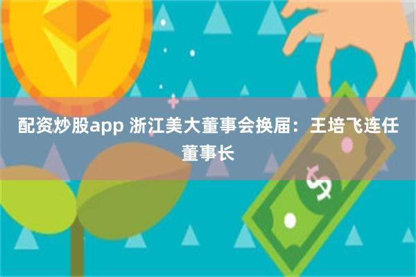 配资炒股app 浙江美大董事会换届:王培飞连任董事长