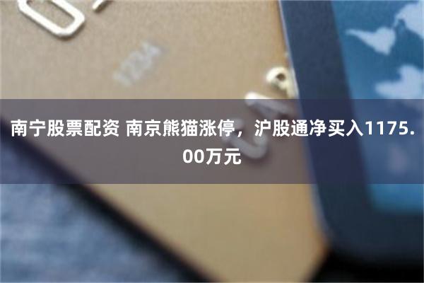 南宁股票配资 南京熊猫涨停，沪股通净买入1175.00万元