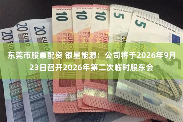 东莞市股票配资 银星能源：公司将于2026年9月23日召开2026年第二次临时股东会